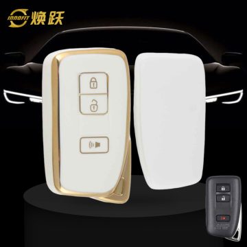 LEA5T1-White-Gold Plating- Car Key Cover For Lexus