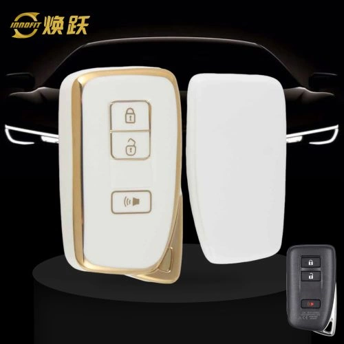 LEA5T1-White-Gold Plating- Car Key Cover For Lexus