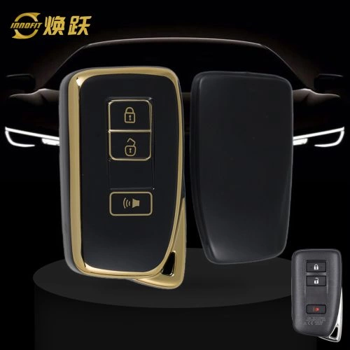 LEA5T1-Black-Gold Plating- Car Key Cover For Lexus