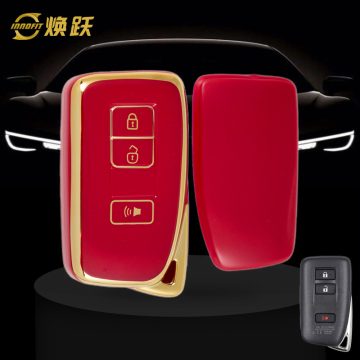 LEA5T1-Red-Gold Plating- Car Key Cover For Lexus