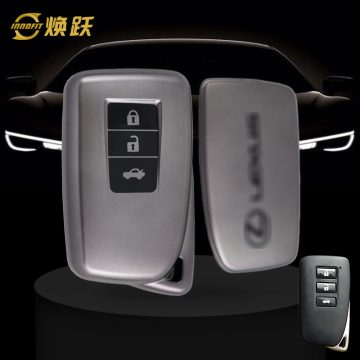 LEA1T1-Black-Metal Gray Plating- Car Key Cover For Lexus