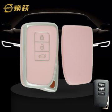 LEA1T1-Pink-Silver Plating- Car Key Cover For Lexus