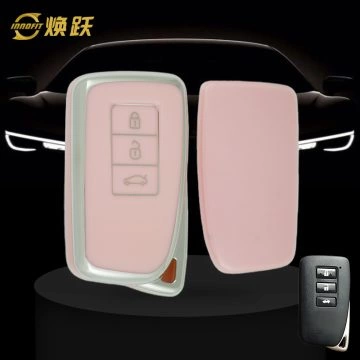 LEA1T1-Pink-Silver Plating- Car Key Cover For Lexus
