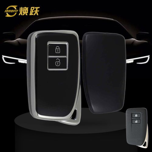 LEA2T1-Black-Silver Plating- Car Key Cover For Lexus