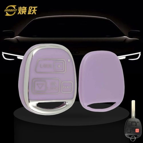 TON3T1-Purple-Silver Plating- Car Key Cover For Toyota
