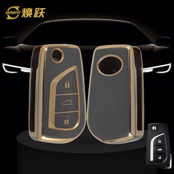 TOA1T1-Space Gray-Gold Plating- Car Key Cover For Toyota