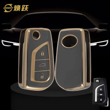 TOA1T1-Space Gray-Gold Plating- Car Key Cover For Toyota