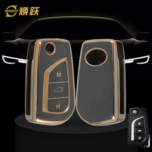 TOA1T1-Space Gray-Gold Plating- Car Key Cover For Toyota