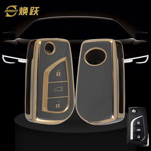 TOA1T1-Space Gray-Gold Plating- Car Key Cover For Toyota