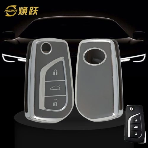 TOA1T1-Space Gray-Silver Plating- Car Key Cover For Toyota