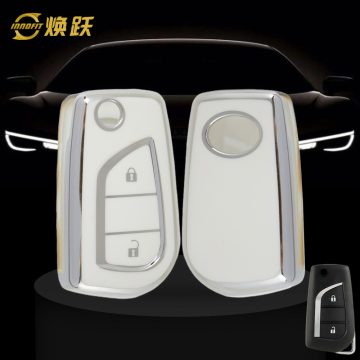 TOA2T1-White-Silver Plating- Car Key Cover For Toyota