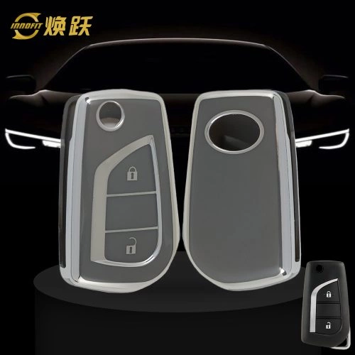 TOA2T1-Space Gray-Silver Plating- Car Key Cover For Toyota