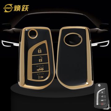 TOA5T1-Black-Gold Plating- Car Key Cover For Toyota