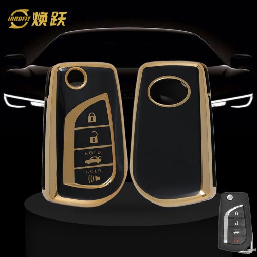 TOA5T1-Black-Gold Plating- Car Key Cover For Toyota