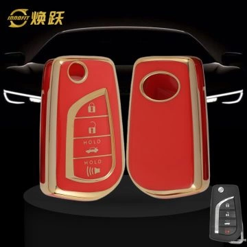 TOA5T1-Red-Gold Plating- Car Key Cover For Toyota