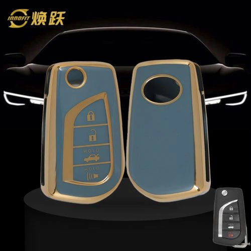 TOA5T1-Granny Grey-Gold Plating- Car Key Cover For Toyota
