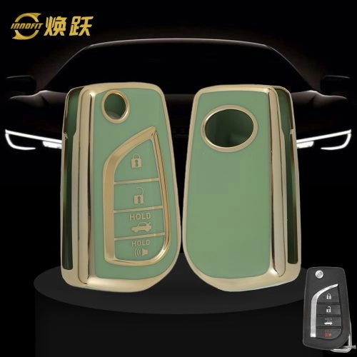 TOA5T1-Green-Gold Plating- Car Key Cover For Toyota