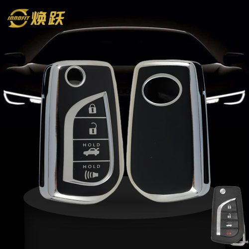 TOA5T1-Black-Silver Plating- Car Key Cover For Toyota