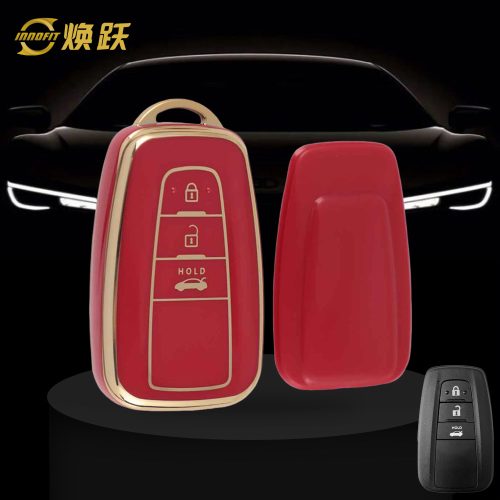 TOB1T1-Red-Gold Plating- Car Key Cover For Toyota