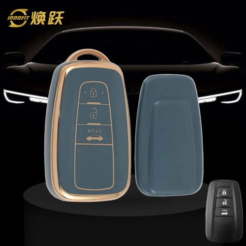 TOB1T1-Granny Grey-Gold Plating- Car Key Cover For Toyota