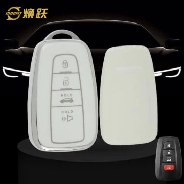 TOB4T1-White-Silver Plating- Car Key Cover For Toyota