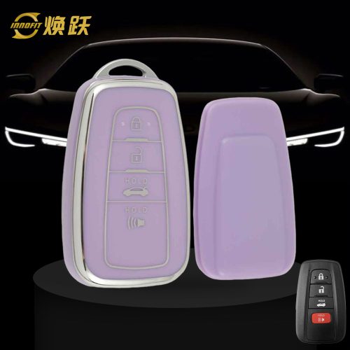 TOB4T1-Purple-Silver Plating- Car Key Cover For Toyota