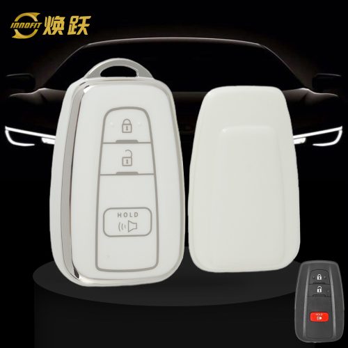 TOB3T1-White-Silver Plating- Car Key Cover For Toyota