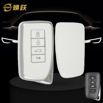 LEA3T1-White-Silver Plating- Car Key Cover For Lexus