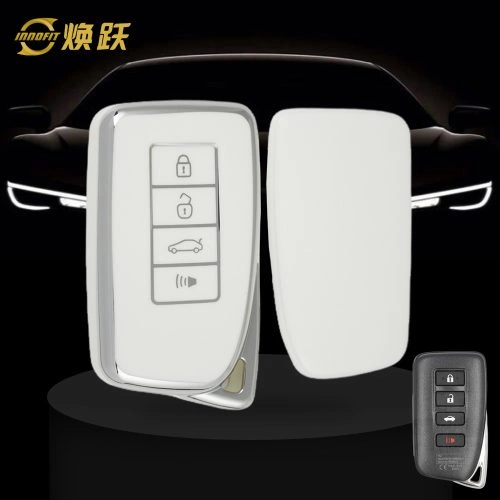 LEA3T1-White-Silver Plating- Car Key Cover For Lexus