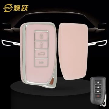LEA3T1-Rosa-Placcatura argento- Copertura della chiave dell'auto per Lexus
