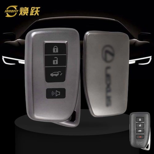 LEA3T1-Black-Metal Gray Plating- Car Key Cover For Lexus
