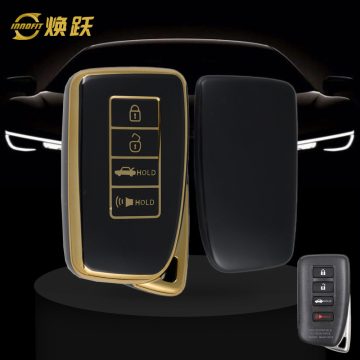 LEA7T1-Black-Gold Plating- Car Key Cover For Lexus
