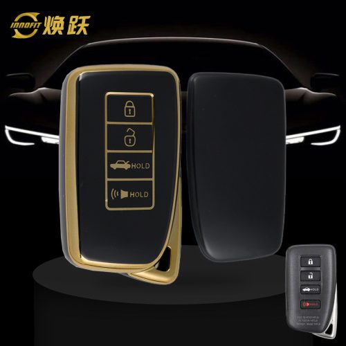 LEA7T1-Black-Gold Plating- Car Key Cover For Lexus