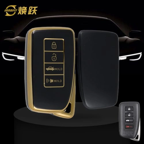 LEA7T1-Black-Gold Plating- Car Key Cover For Lexus