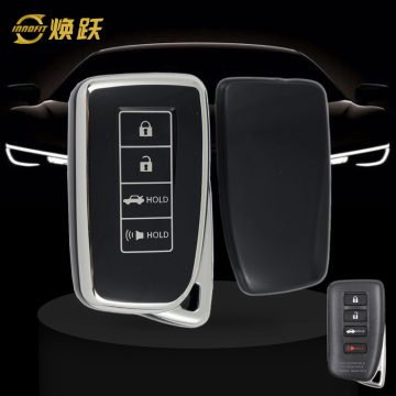 LEA7T1-Black-Silver Plating- Car Key Cover For Lexus