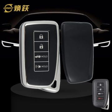 LEA7T1-Black-Silver Plating- Car Key Cover For Lexus