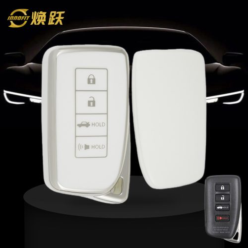 LEA7T1-White-Silver Plating- Car Key Cover For Lexus