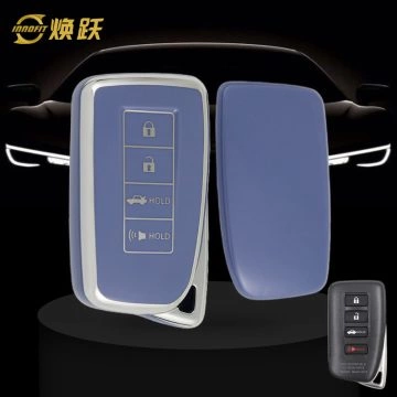 LEA7T1-Light Blue-Silver Plating- Car Key Cover For Lexus
