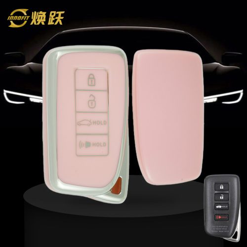 LEA7T1-Pink-Silver Plating- Car Key Cover For Lexus