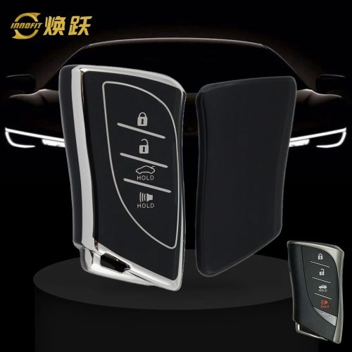 LEB2T1-Black-Silver Plating- Car Key Cover For Lexus