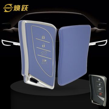 LEB2T1-Light Blue-Silver Plating- Car Key Cover For Lexus