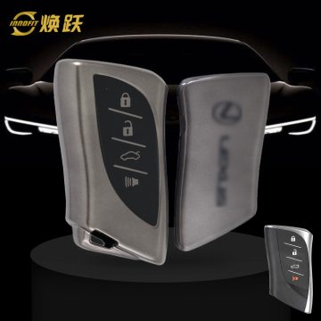 LEB3T1-Black-Metal Gray Plating- Car Key Cover For Lexus