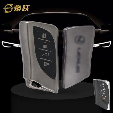 LEB3T1-Black-Metal Gray Plating- Car Key Cover For Lexus