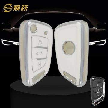 UND1T1-White-Silver Plating- Universal Refit Car Key Cover