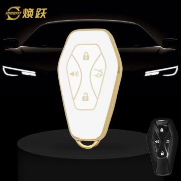 BIE1T1-White-Gold Plating- Car Key Cover For BAIC