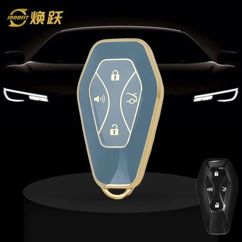 BIE1T1-Granny Grey-Gold Plating- Car Key Cover For BAIC
