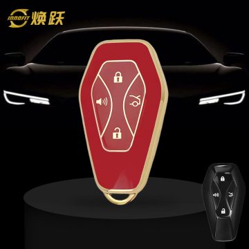 BIE1T1-Red-Gold Plating- Car Key Cover For BAIC