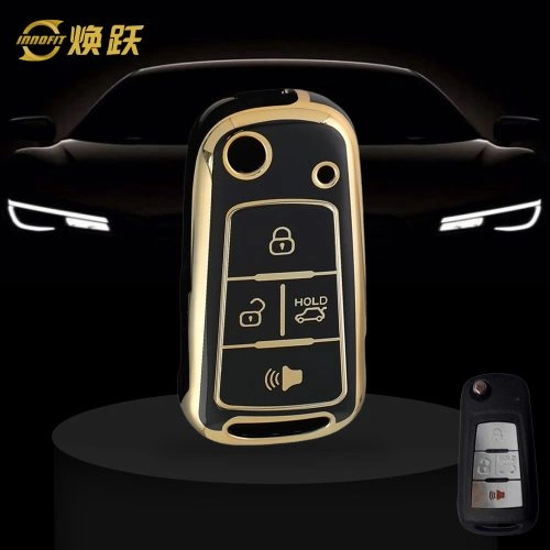 PRB2T1-Black-Gold Plating- Car Key Cover For Proton
