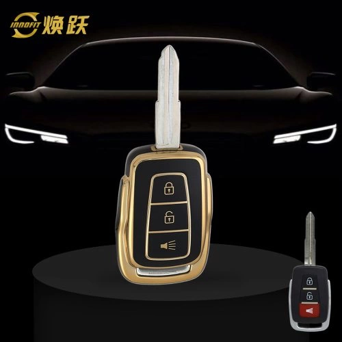 PRC1T1-Black-Gold Plating- Car Key Cover For Proton