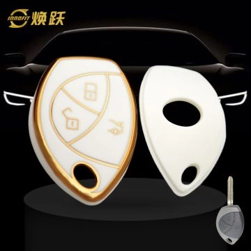 TOV1T1-White-Gold Plating- Car Key Cover For Toyota